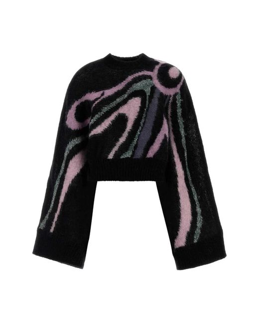 Emilio Pucci Black Round-Neck Knitwear