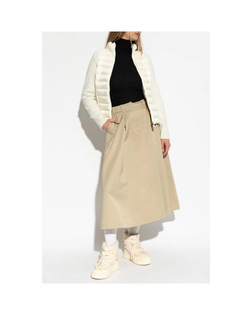 Moncler Truien & Vesten ,Wol Cardigan Met Donsinzet in het White