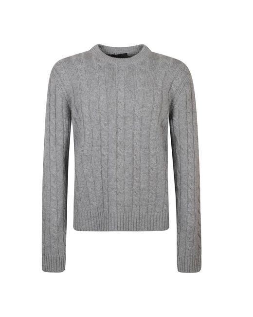 Prada Rondgebreide Kleding in het Gray voor heren