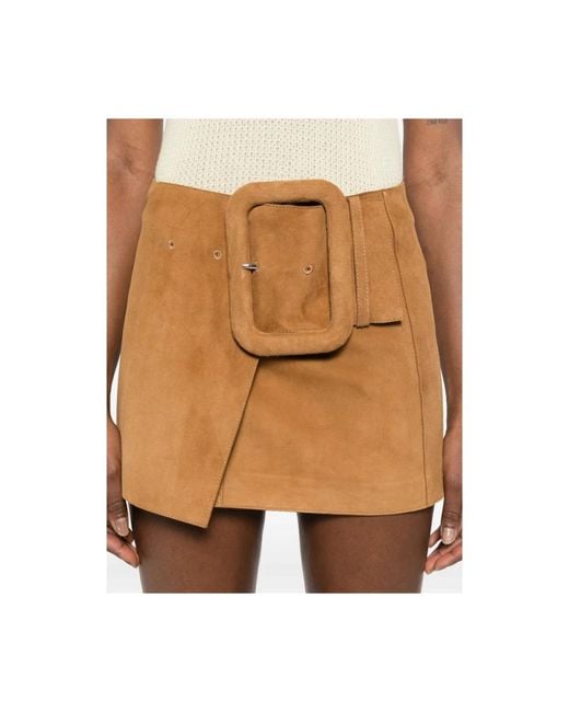 AMI Brown Leather Skirts