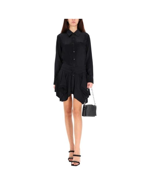 T By Alexander Wang Black Shirt Dresses
