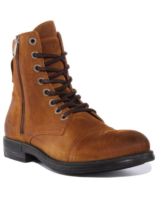 Replay Brown Lace-Up Boots for men