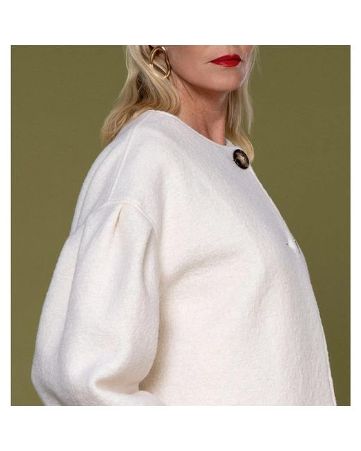 Chie Mihara Jassen ,Wit ,Wol Cousin Coat in het Gray