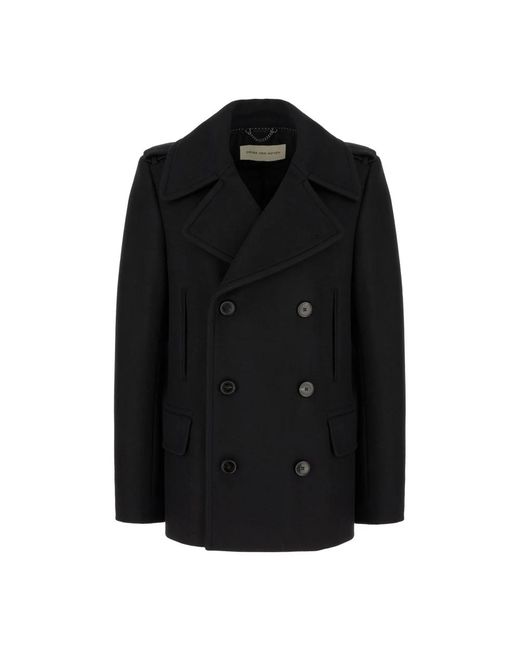 Dries Van Noten Double-Breasted Jas in het Black voor heren
