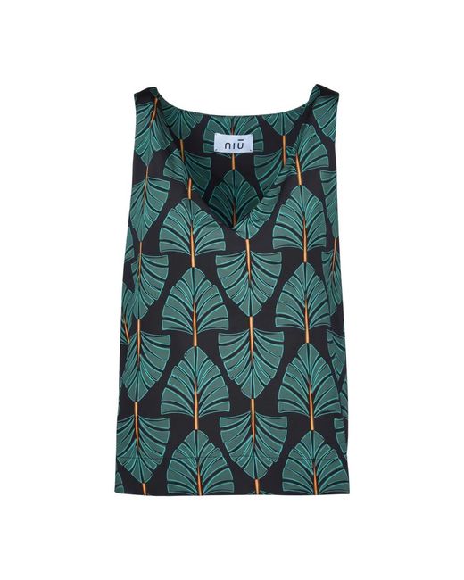 Niu Green Sleeveless Tops