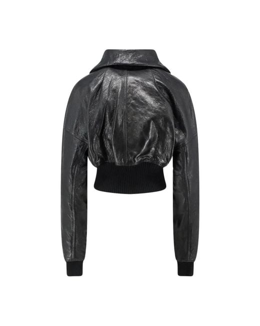 Rick Owens Black Leather Jackets