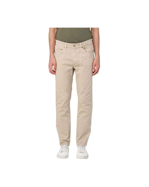 Jeckerson Gelb Creme Baumwolle Relaxte Passform Hose in Natural für Herren