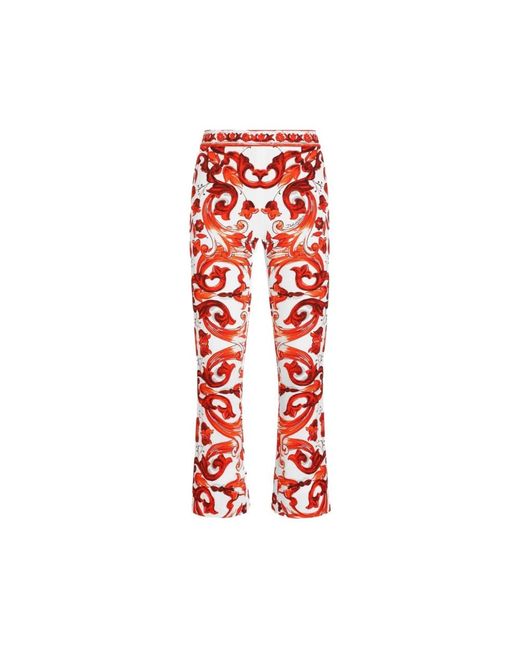 Dolce & Gabbana Red Cropped Trousers