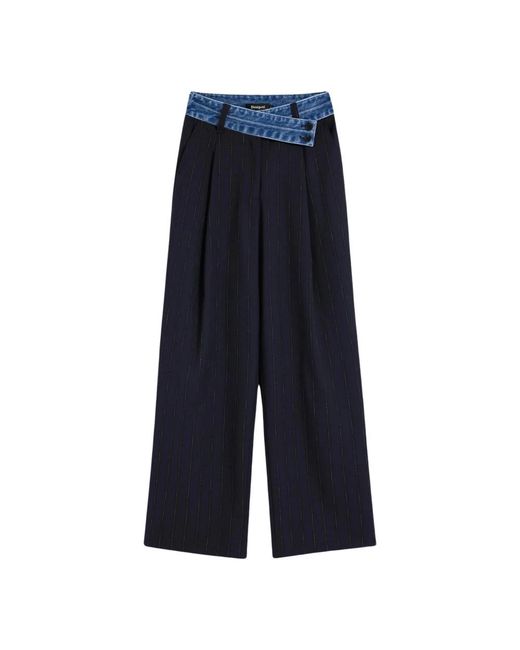 Desigual Blue Wide Trousers