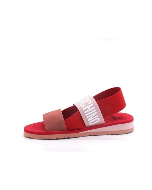 Love Moschino Red Flat Sandals
