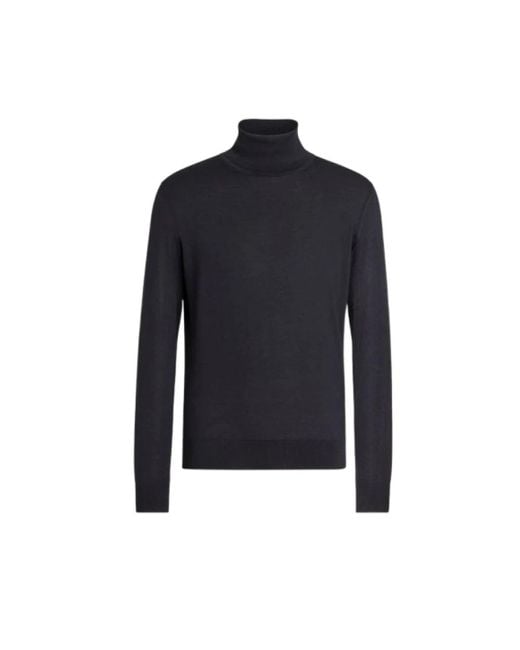 Zegna Blue Cashmere Knitwear for men