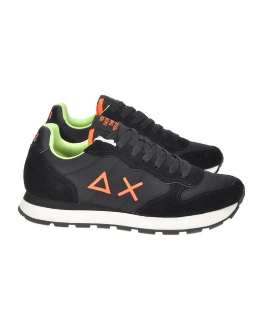 Sun 68 Fluorescerende Sneakers in het Blue voor heren
