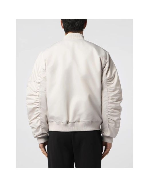 Philipp Plein Fitness ,Polyester Bomber Jacket Icon in het White voor heren