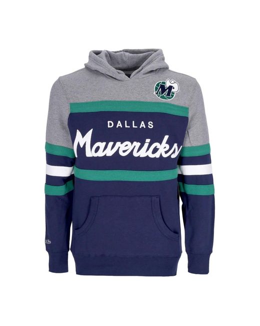 Mitchell & Ness Hoodies & Sweatvesten ,Veelkleurig ,Katoen Nba Headcoach Hardwood Classics Hoodie in het Blue voor heren