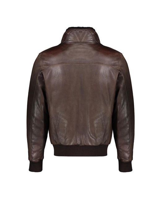 Moorer Brown Leather Jackets for men