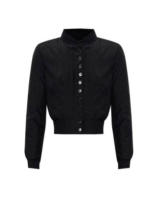 McQueen Black Wattierte Jacke Mit Ziersteppung