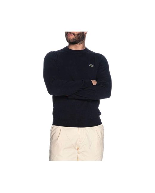Lacoste Blauer pullover klassisches logo bestickt in Blue für Herren
