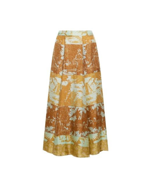 Pierre Louis Mascia Metallic Midi Skirts