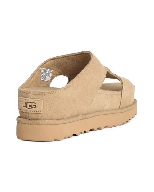 Ugg Goldenstar Hi Cutout Slide in het Natural