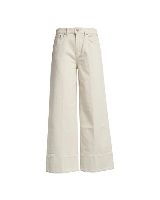 Dondup Women's White Wide Jeans