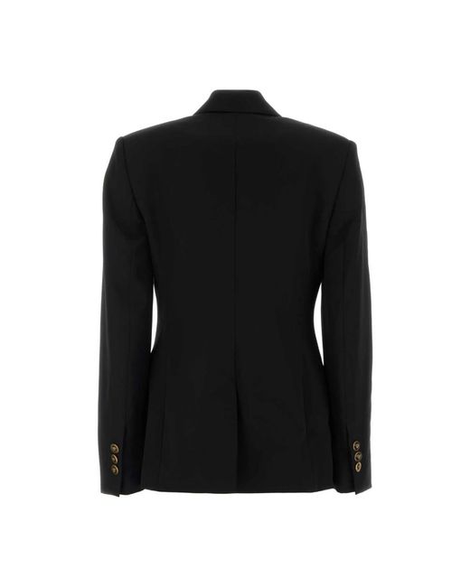 Versace Wool Grain De Poudre Blazer in het Black