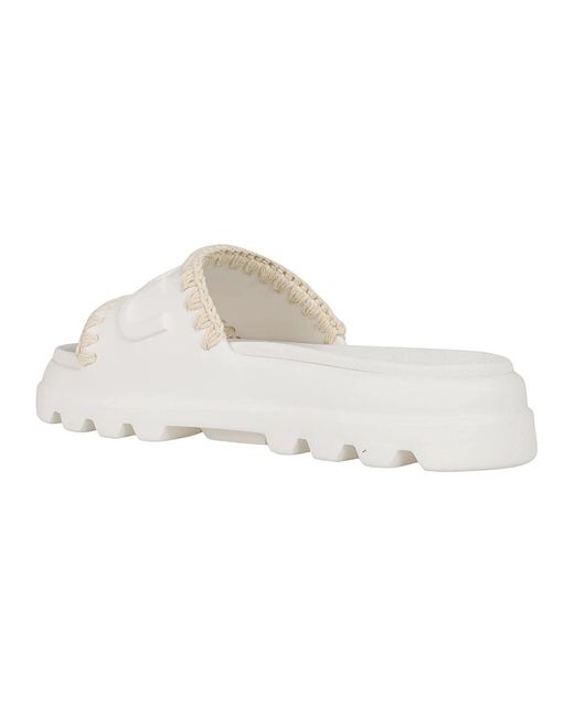 Mou White Weiße eva slide sandale