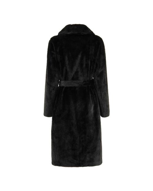 Seventy Jassen ,Zwart ,Leer Fur Trench in het Black