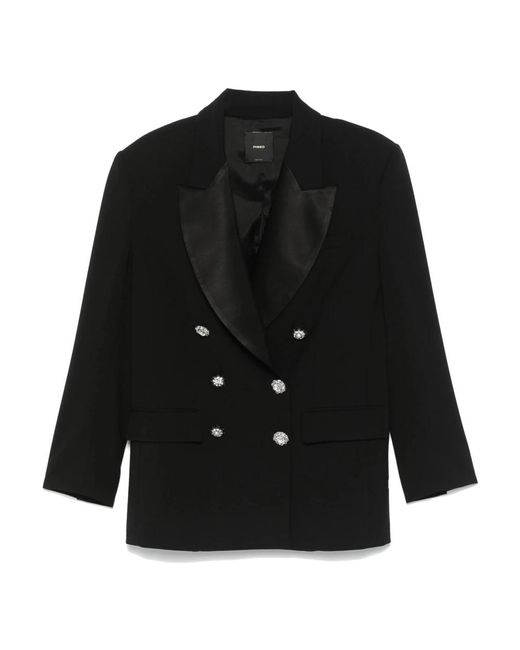 Pinko Jassen ,Zwart ,Nylon Casual Zwarte Blazer in het Black
