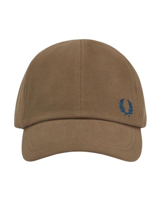 Fred Perry Accessoires ,Bruin ,Katoen Classic Piqué Cap in het Brown voor heren