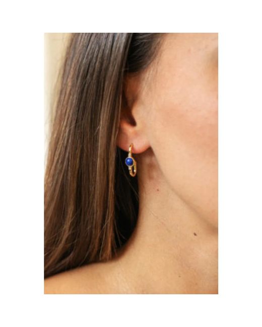 Caï Lapis Lazuli En Zirkonia Oorbellen in het Blue