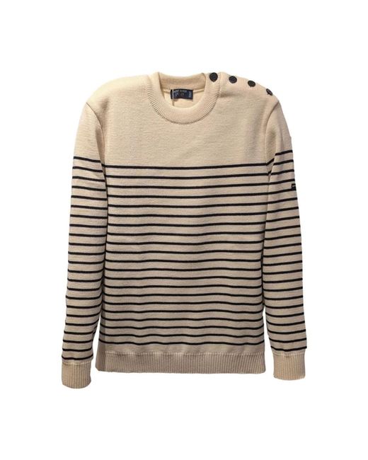 Saint James Natural Round-Neck Knitwear for men