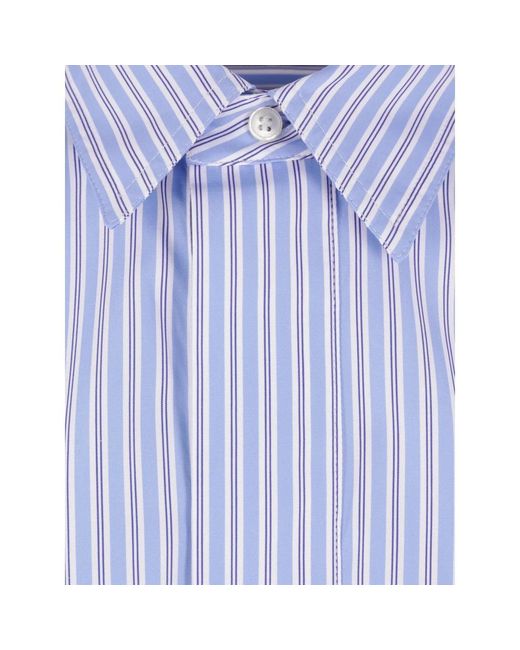 Plan C Gestreepte Blouse in het Blue