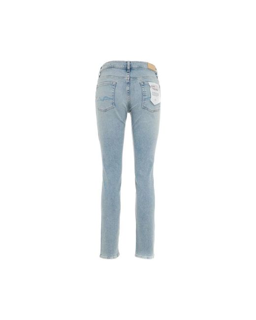 7 For All Mankind Blue Skinny Jeans