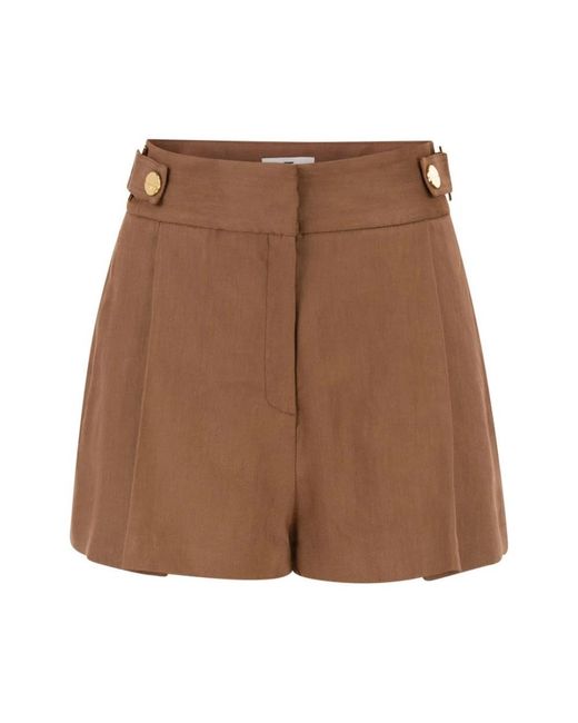 Elisabetta Franchi Brown Short Shorts