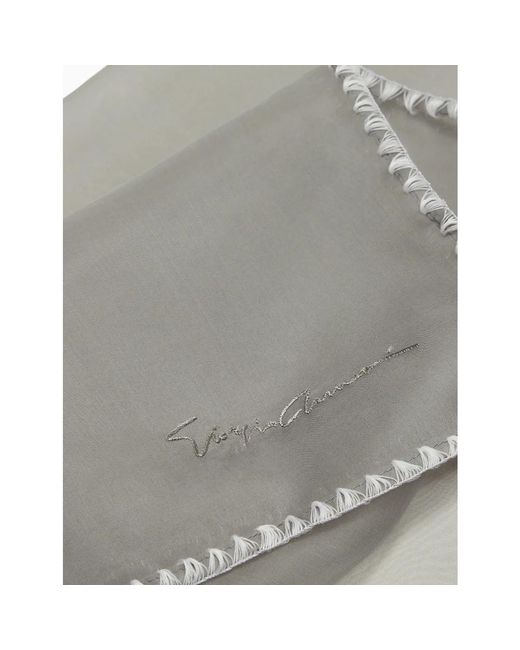 Accessories > scarves > silky scarves Giorgio Armani en coloris Gray