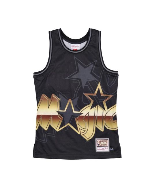 Mitchell & Ness Fitness ,Zwart ,Polyester Orlando Magic Tank Top in het Blue voor heren