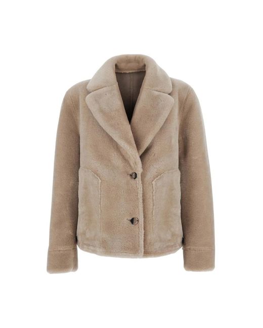 Urbancode Jassen ,Polyester Boxy Blazer in het Natural