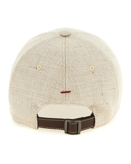 Brunello Cucinelli Baseball Cap in Natural für Herren