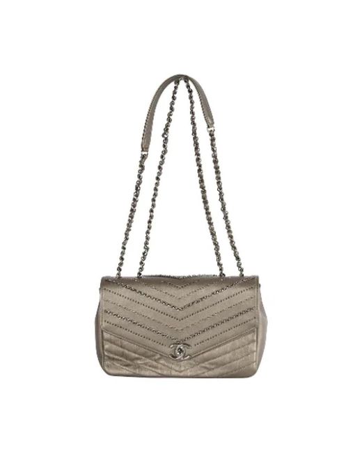 Chanel Gray Shoulder Bags