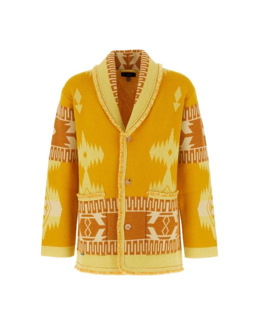 Alanui Men's Yellow Cashmere Knitwear