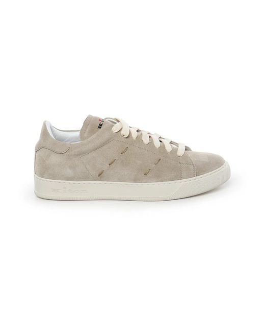 Kiton Suede Leather Sneaker in het Gray voor heren