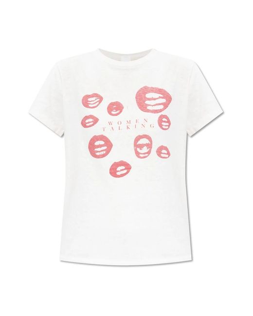Re/done White T-shirt mit druck