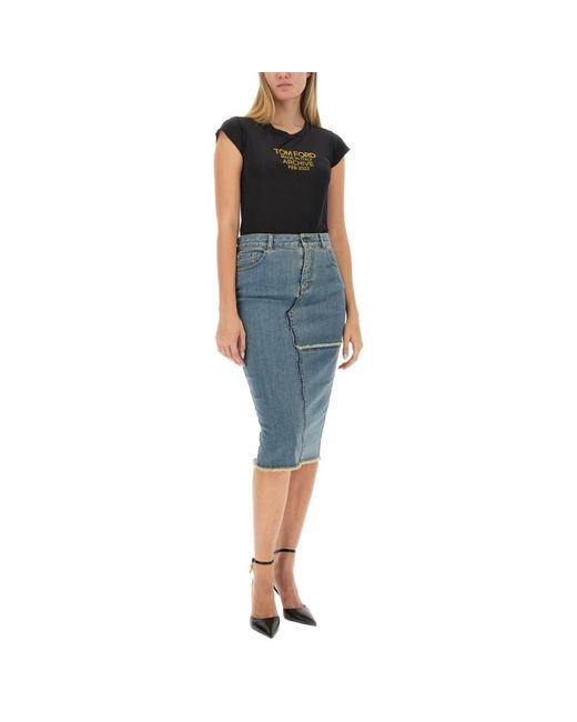 Tom Ford Blue Denim Skirts