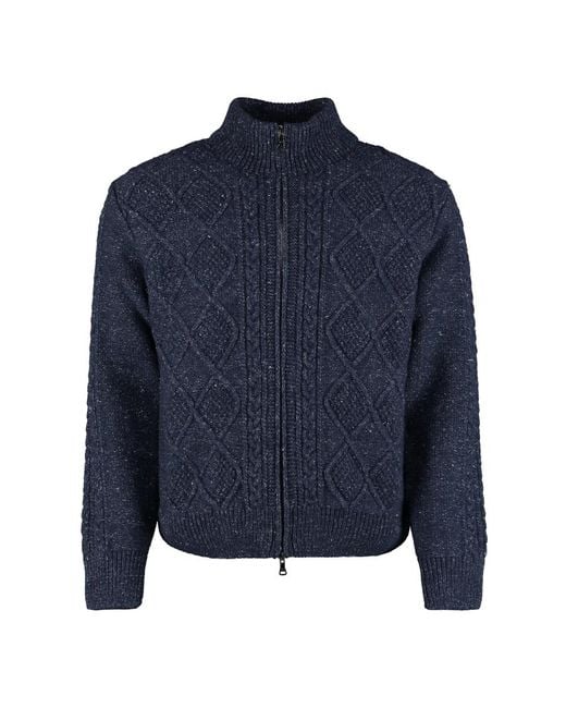 Paul & Shark Truien & Vesten ,Blauw ,Wol Gezellige Kabelgebreide Coltrui in het Blue voor heren