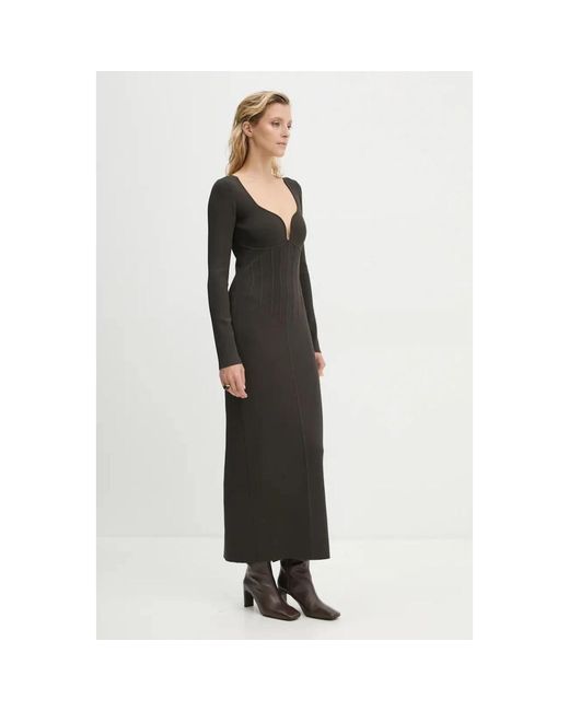 Nanushka Maxi Jurken in het Black