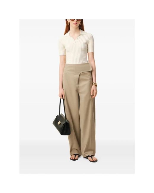 AMI Natural Wide Trousers