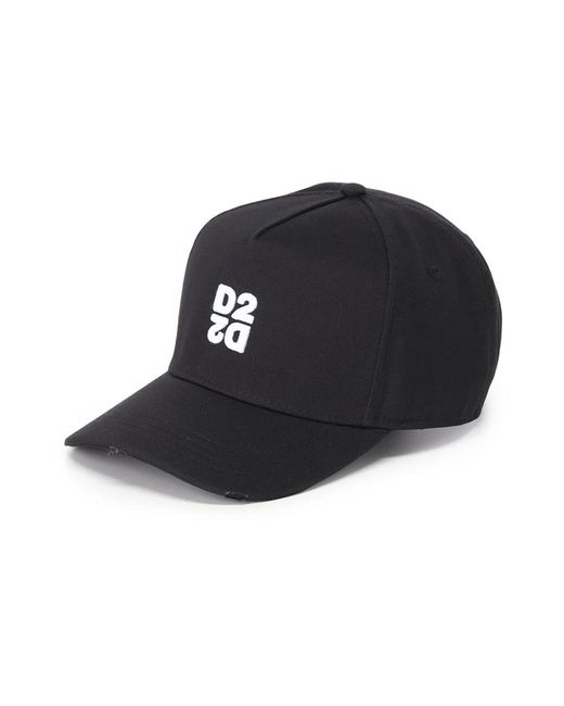 DSquared² Accessoires ,Zwart ,Katoen Logo Baseball Cap in het Black voor heren
