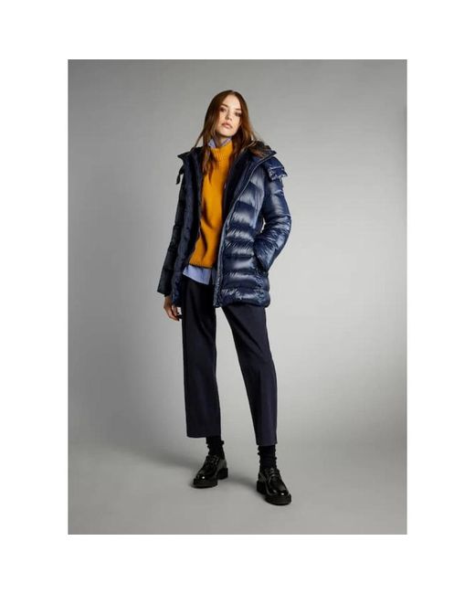 Fay Jassen ,Blauw ,Leer Down Jacket in het Blue