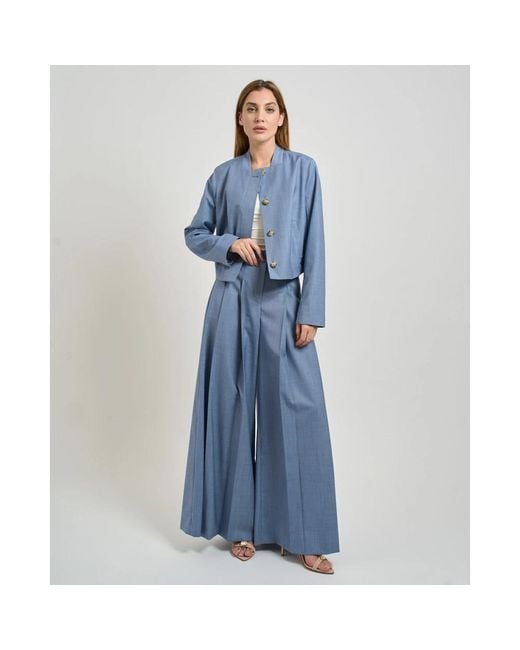 HUGO Blue Blaue Woll-Hahnentritt Damenjacke