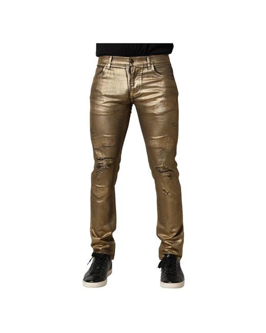 Dolce & Gabbana Green Slim Fit Jeans for men